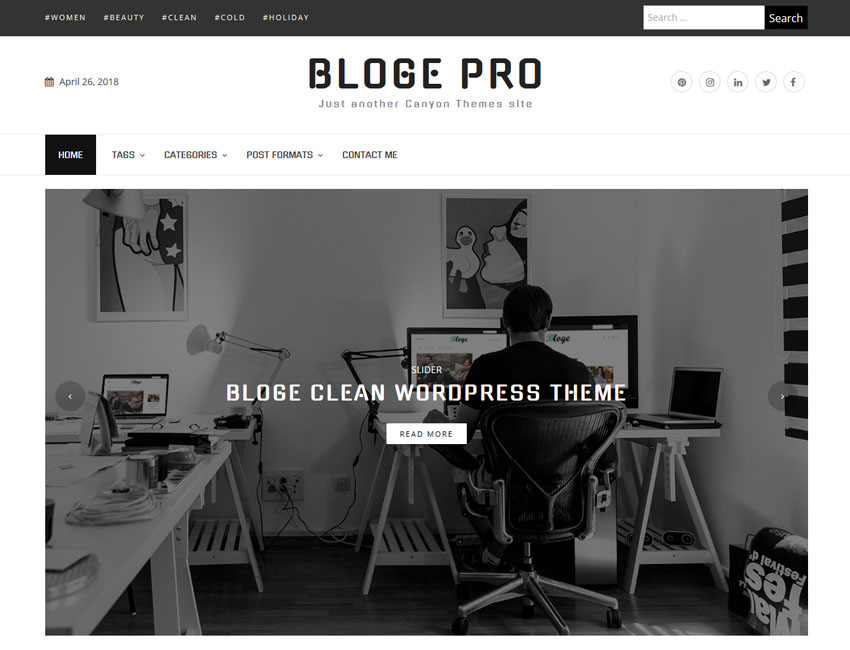 Bloge Pro WordPress theme screenshot