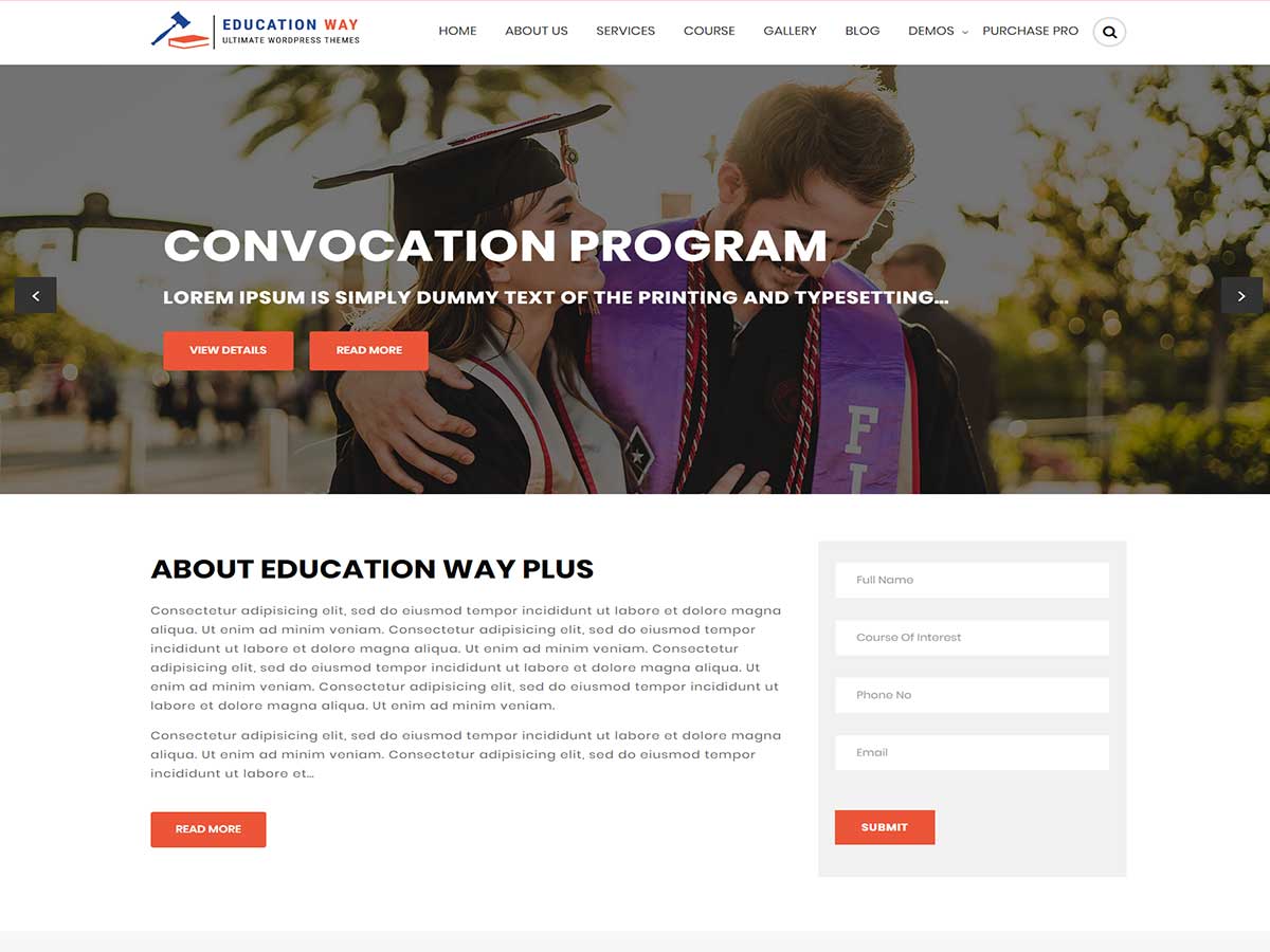 Education Way Plus WordPress theme screenshot